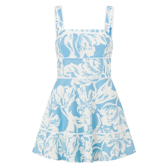 Sabo Maliyah Dress - Floral Blue and White Dress - Picture 3 of 9